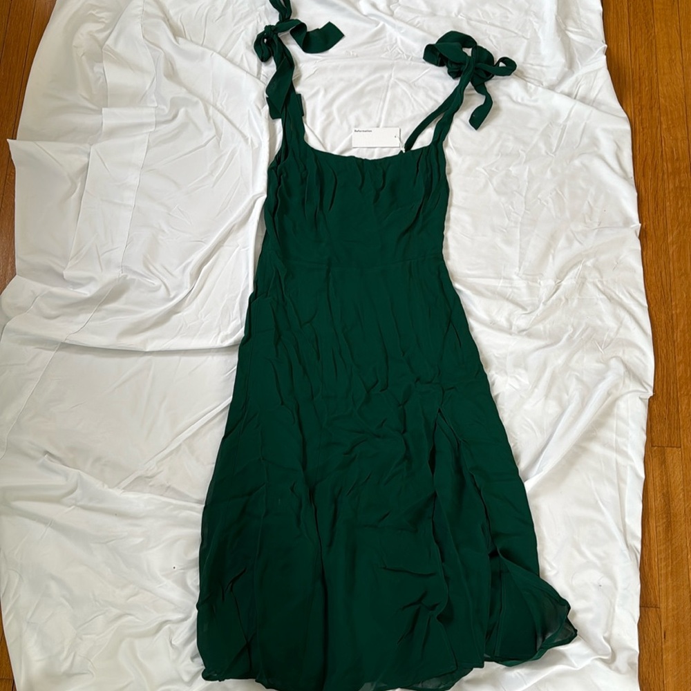 NWT Reformation Twilight Dress Emerald Size 10